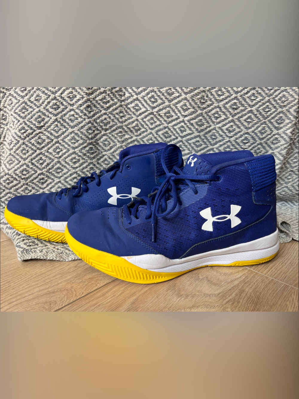 Under Armour Men’s Blue & Yellow Basketball Shoes